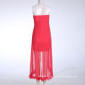 Net Yarn Wrapped Chest Long Paragraph Party Dress